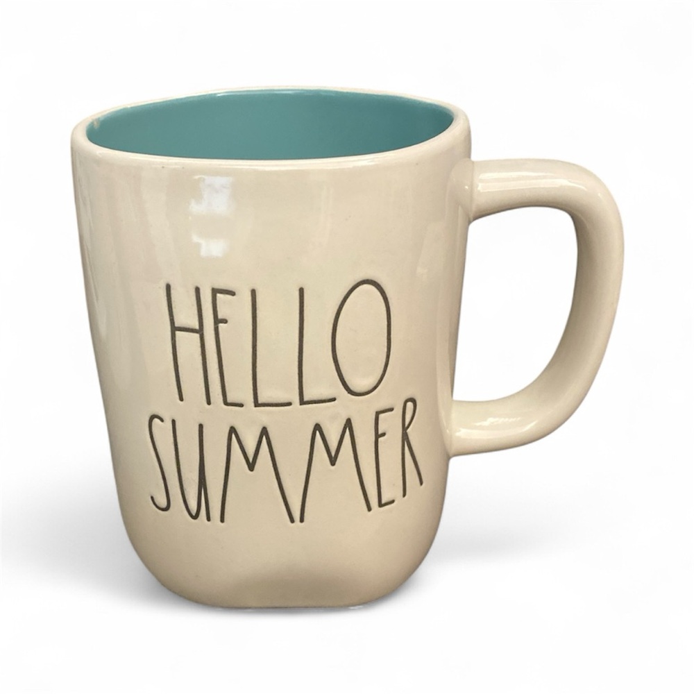 New Rae Dunn 'Hello Summer' Mug teal interior coffee tea